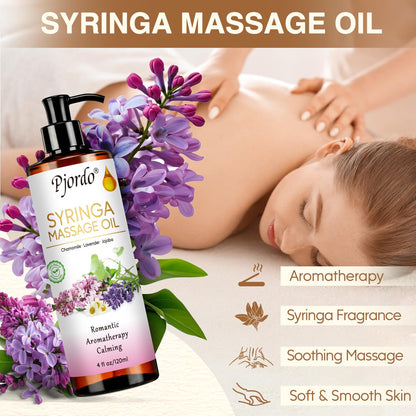 Pjordo Massage Oil Kit – Lilac, Lavender & Arnica with Roller Ball | Spa Gift Set