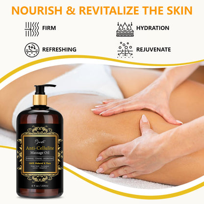 Pjordo Anti Cellulite Massage Oil - Natural Body Firming & Moisturizing