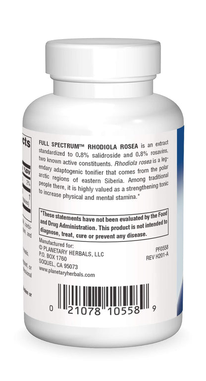 Planetary Herbals Rhodiola Rosea Extract Full Spectrum 327mg – Adaptogen for Physical & Mental Stamina | 120 Tablets