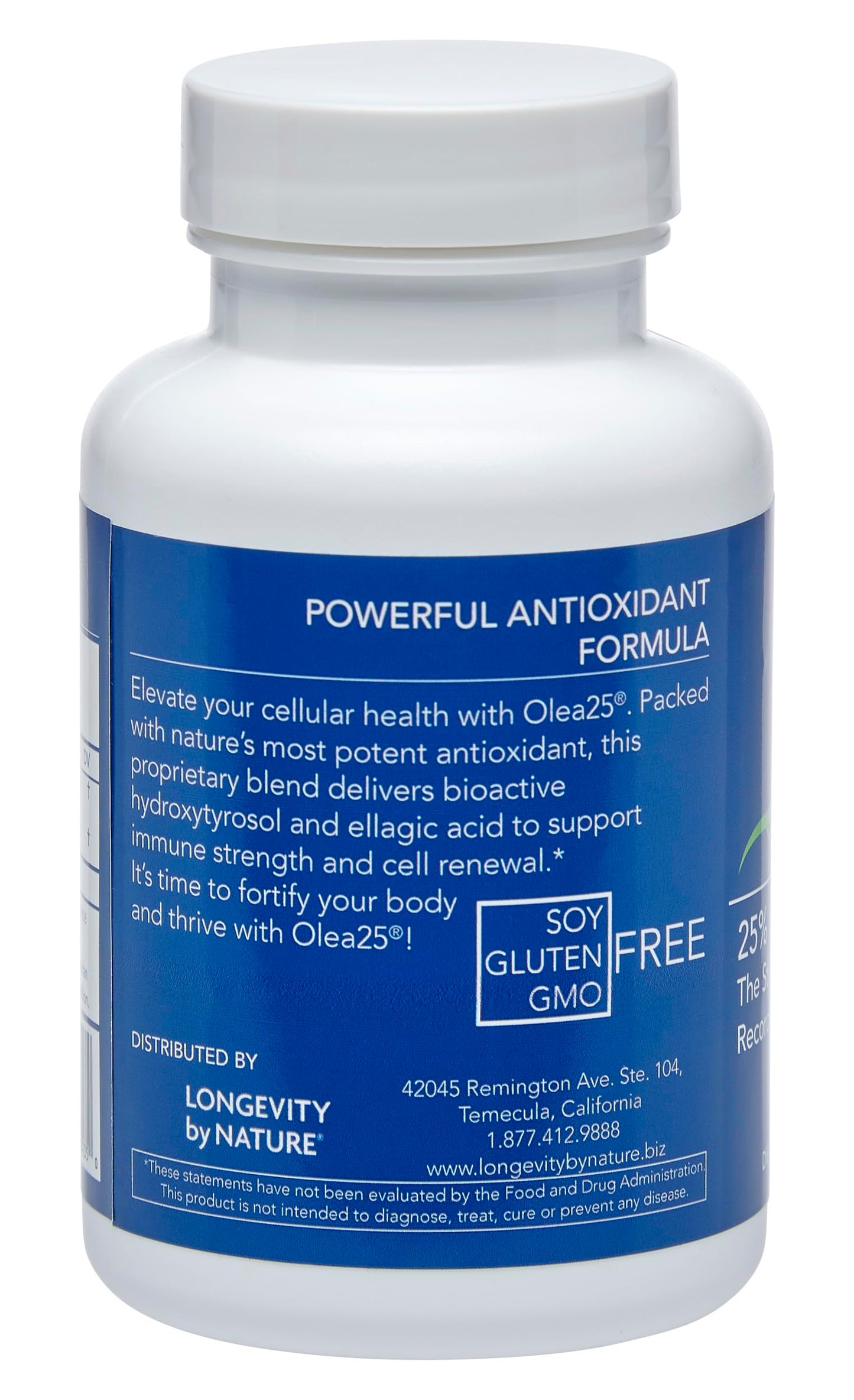 Olea25 Organic Olive Leaf Extract Capsules with Hydroxytyrosol – 90 Count | Antioxidants for Immune Support and Heart Health