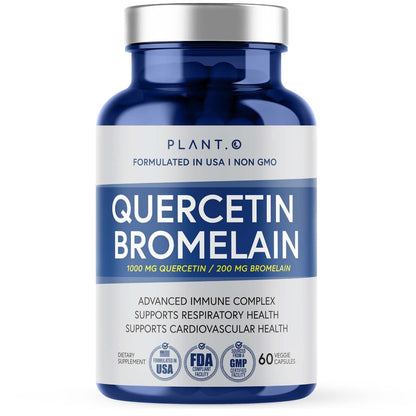 Quercetin with Bromelain 1000mg - Plant.O Nutrition | Immune & Respiratory Support | 60 Veggie Caps