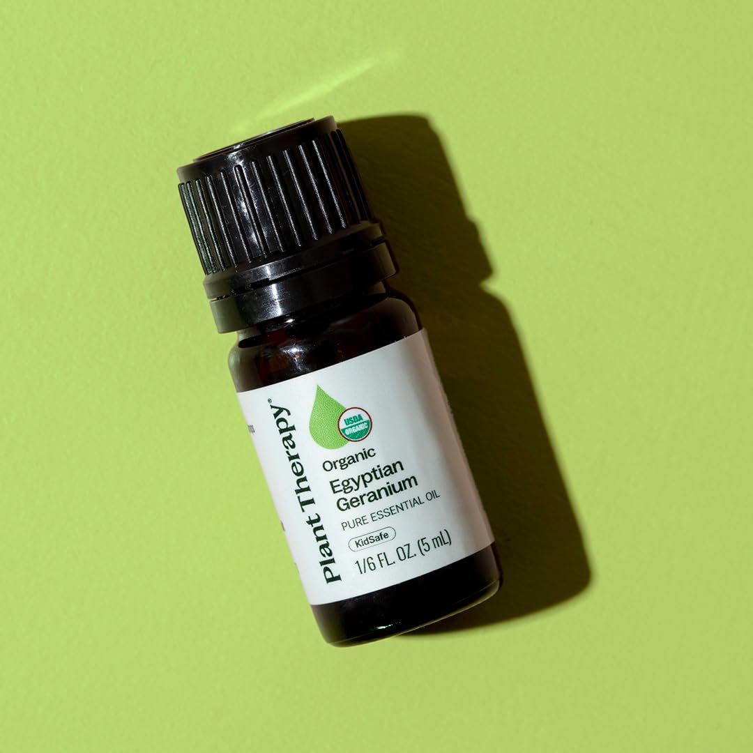 Plant Therapy Organic Egyptian Geranium Essential Oil - 100% Pure, USDA Certified Organic, 5 mL