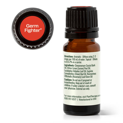 Plant Therapy Germ Fighter Essential Oil Blend – Immune Support, Diffuser & Topical, 10 mL