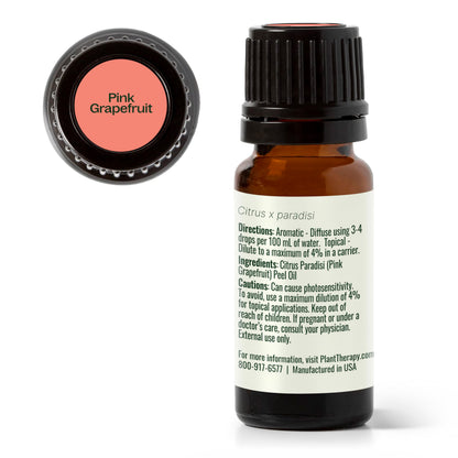 Plant Therapy Grapefruit Essential Oil (Pink) 10 mL – Pure, Cold-Pressed Citrus paradisi