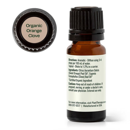 Plant Therapy Organic Orange Clove Oil Blend 10 mL – Energizing Citrus Spice