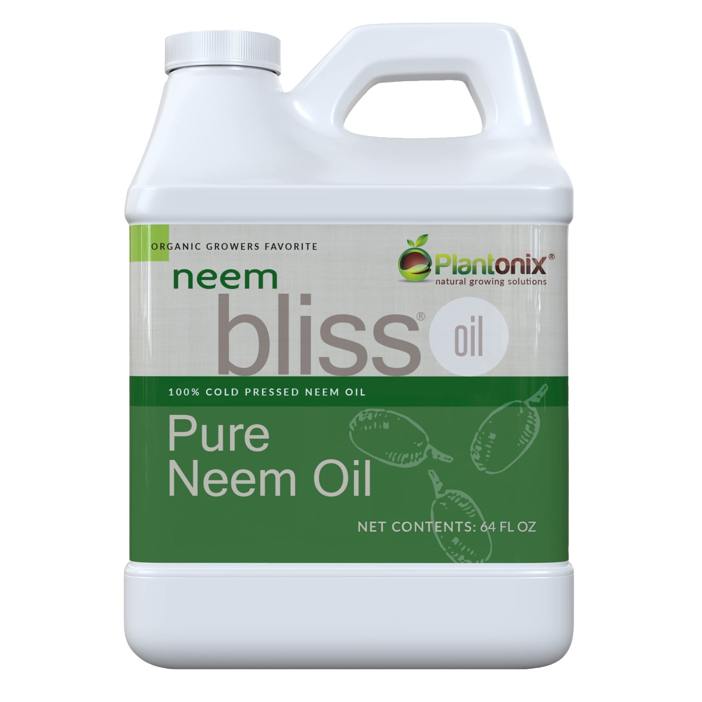 Neem Bliss (64 Fl Oz) – Pure Cold-Pressed Neem Oil by Plantonix