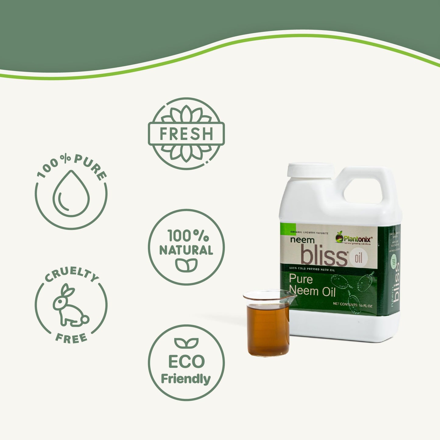Neem Bliss (64 Fl Oz) – Pure Cold-Pressed Neem Oil by Plantonix