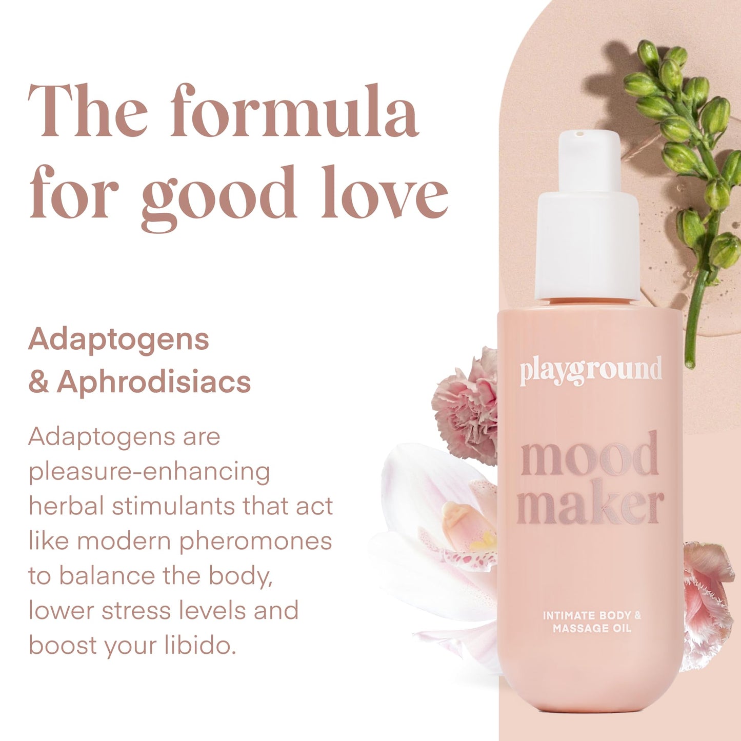 Playground Mood Maker: Pleasure-Enhancing Massage Oil with Adaptogens & Aphrodisiacs