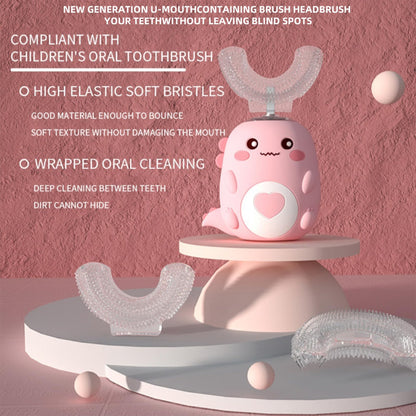 PLAYIKO Kids U-Shaped Electric Toothbrush | 4 Brush Heads, 3 Modes, IPX7 Waterproof (Ages 2-12)