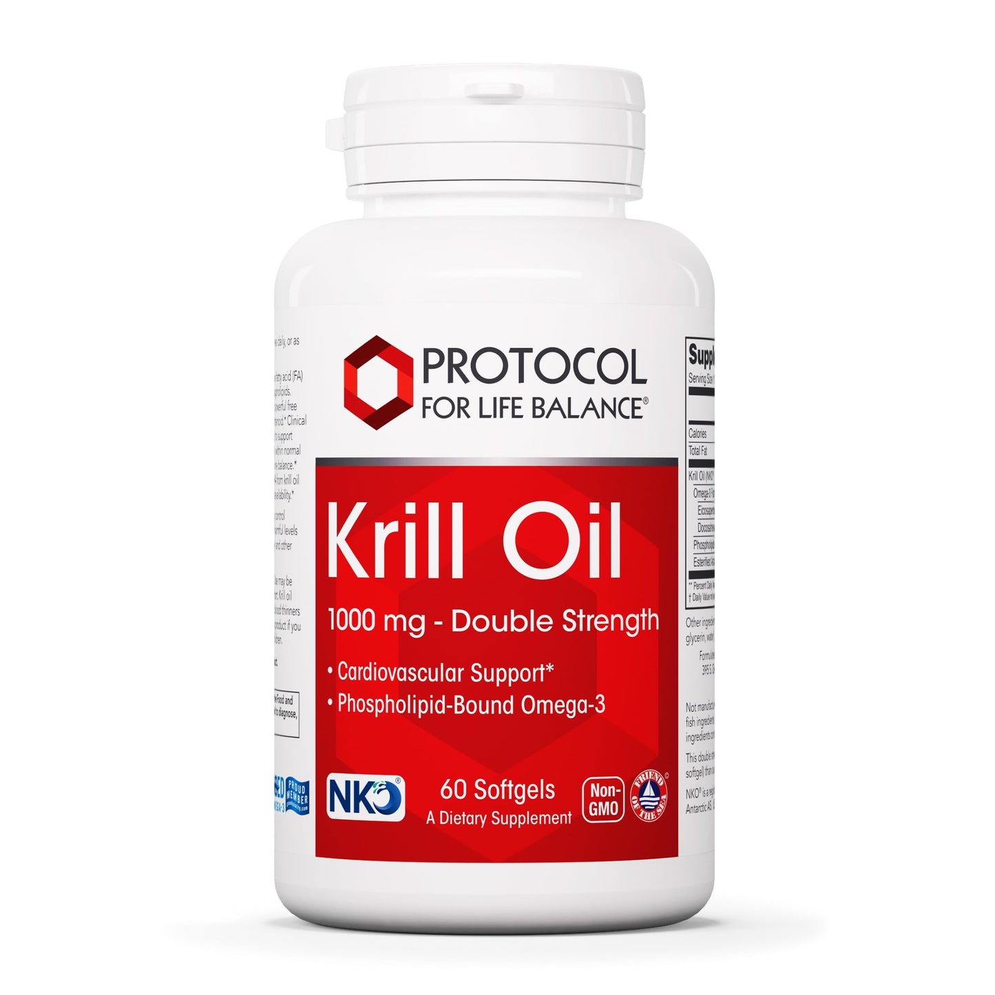PROTOCOL FOR LIFE BALANCE Krill Oil 1,000mg – Extra Strength DHA & EPA Krill Oil with Astaxanthin (60 Softgels)