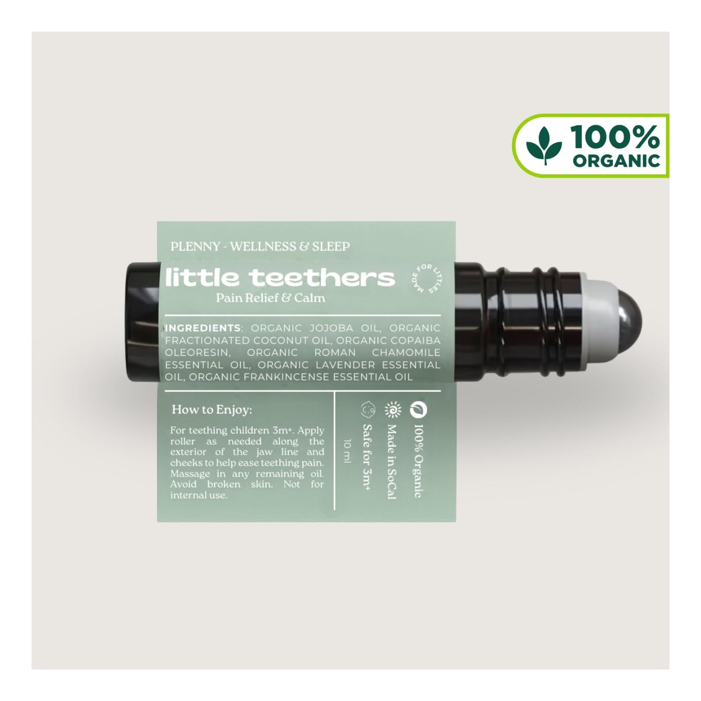 PLENNY Teething Relief Roller – Organic Essential Oils (3 Months+)
