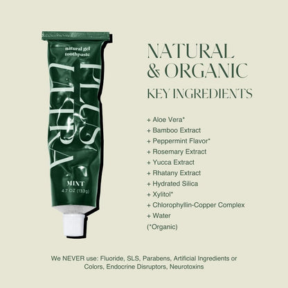 Plus Ultra 2 Organic Fluoride-Free Gel Toothpaste in Aluminum Tube | Eco-Friendly, SLS Free