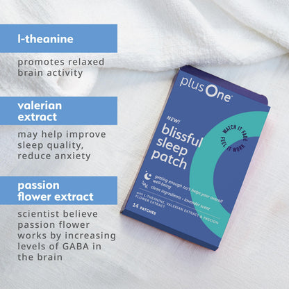 plusOne Blissful Sleep Patch – Magnesium & L-Theanine for Relaxation & Sleep