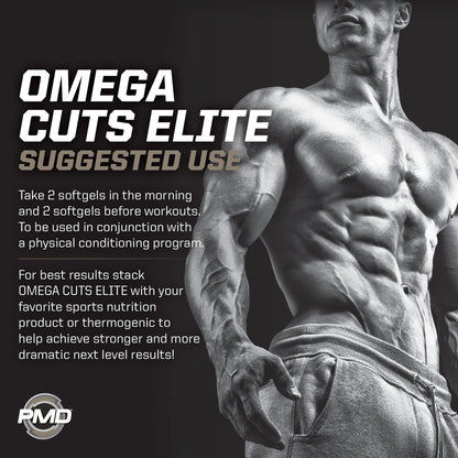 PMD Omega Cuts Elite – Fat Loss & Muscle Definition Formula (180 Softgels) – Stimulant Free