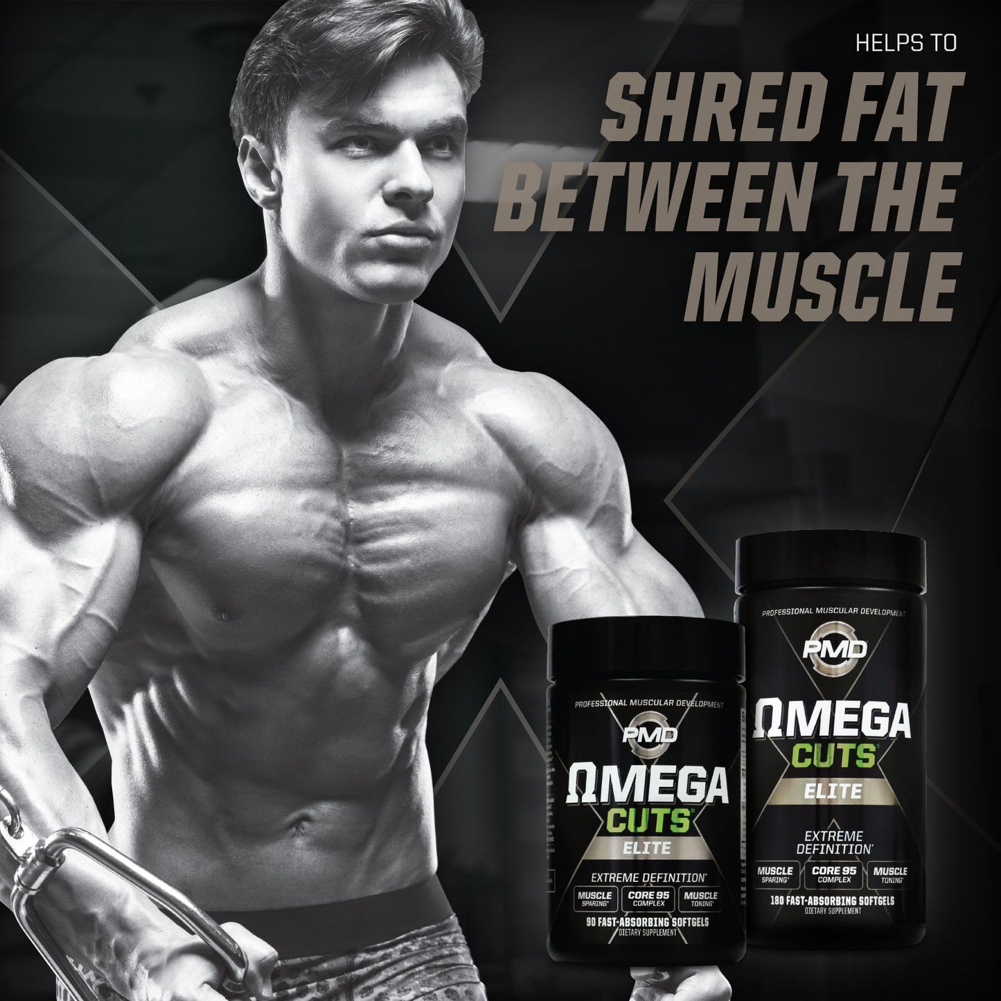 PMD Omega Cuts Elite – Fat Loss & Muscle Definition Formula (180 Softgels) – Stimulant Free