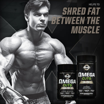 PMD Omega Cuts Elite – Fat Loss & Muscle Definition Formula (180 Softgels) – Stimulant Free