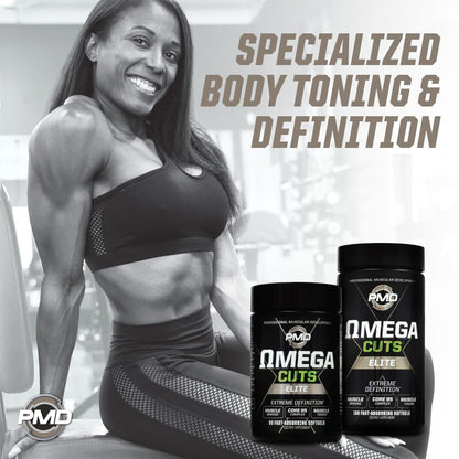 PMD Omega Cuts Elite – Fat Loss & Muscle Definition Formula (180 Softgels) – Stimulant Free