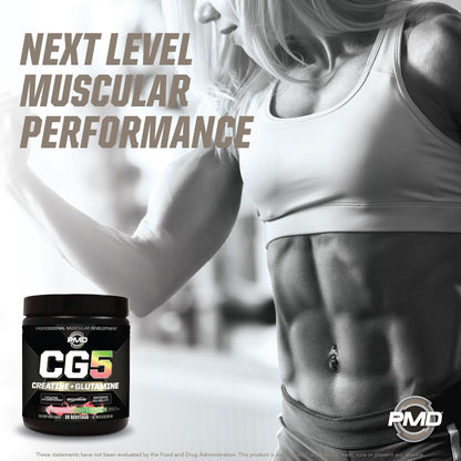 PMD Sports CG5 Premium Creatine & L-Glutamine Powder – Power, Recovery, Lean Muscle (Strawberry Watermelon, 30 Servings)