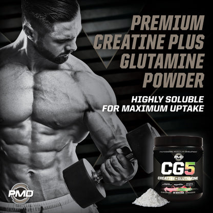 PMD Sports CG5 Premium Creatine & L-Glutamine Powder – Power, Recovery, Lean Muscle (Strawberry Watermelon, 30 Servings)