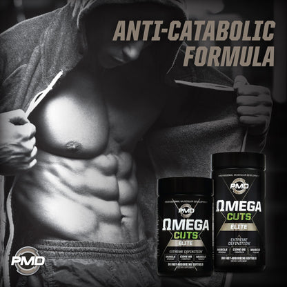 PMD Omega Cuts Elite – Fat Loss & Muscle Definition Formula (180 Softgels) – Stimulant Free