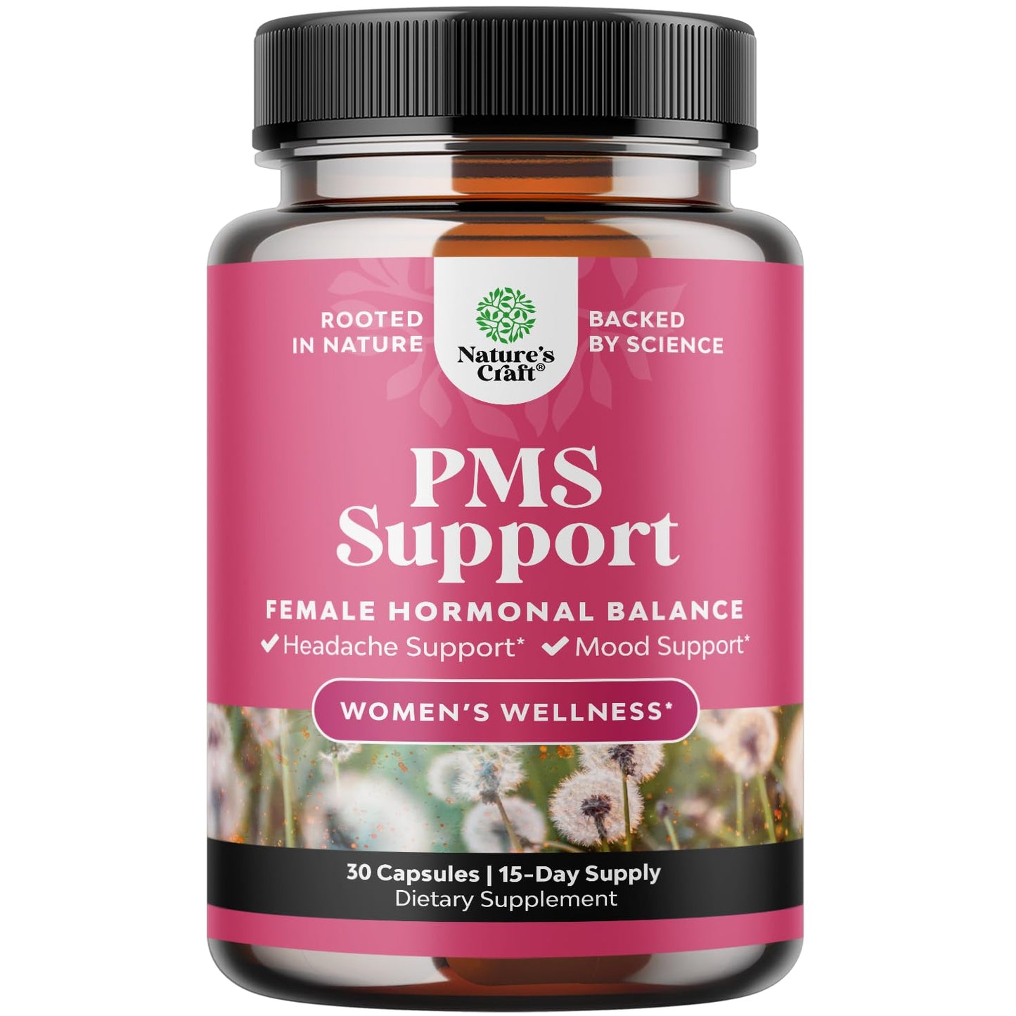 PMS Support for Women – Hormone Balance & Menstrual Comfort (DIM, Chasteberry, Black Cohosh) – 30 Count