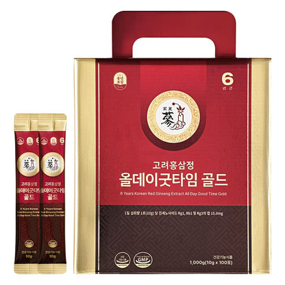 PNBG 6-Year Korean Red Ginseng Extract Shot – HACCP Certified, Caffeine Free, 12+ Herbal Ingredients | 100 Sticks