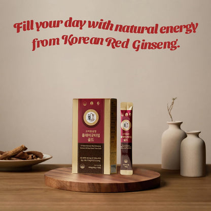PNBG 6-Year Korean Red Ginseng Extract Shot – HACCP Certified, Caffeine Free, 12+ Herbal Ingredients | 100 Sticks