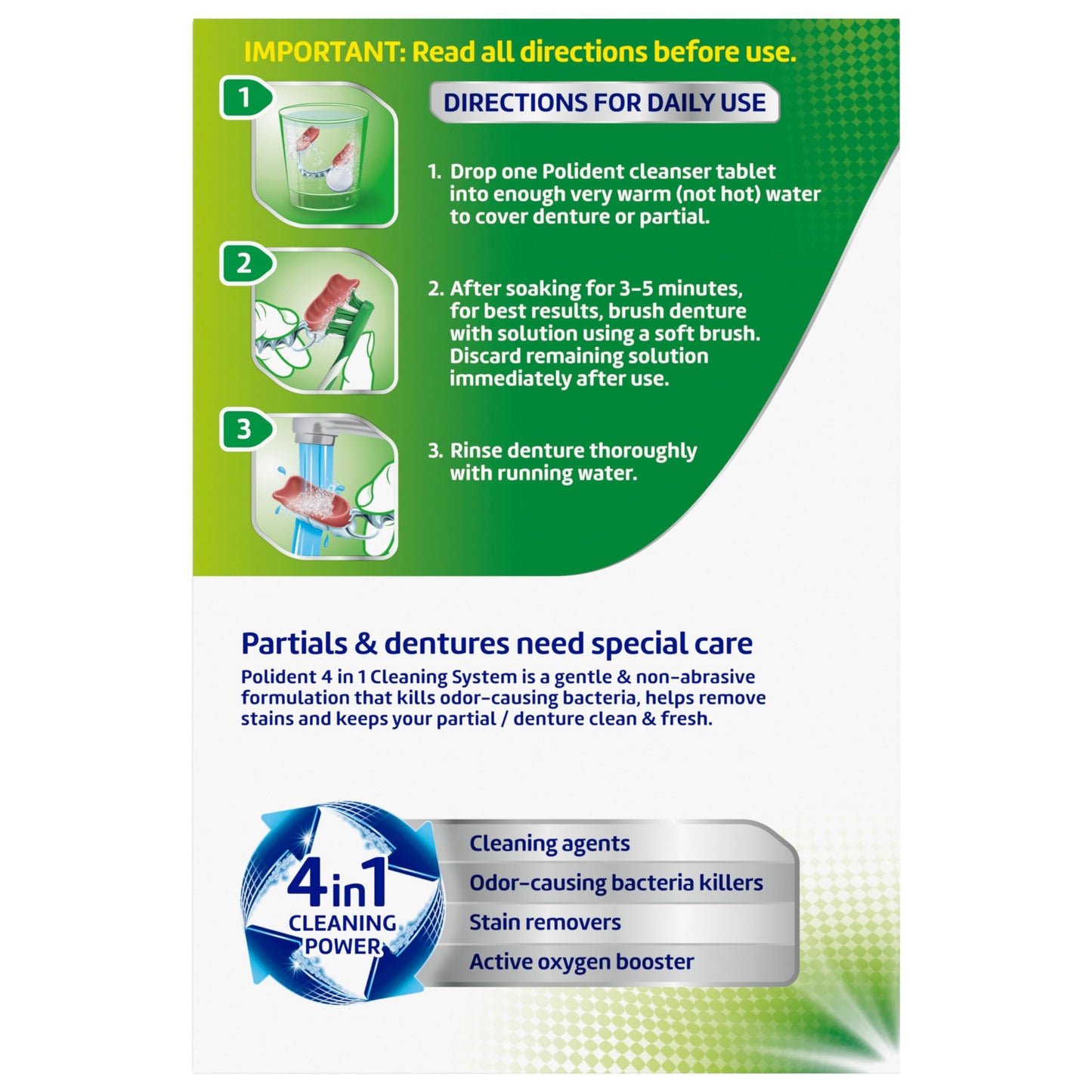 Polident 3 Minute Denture Cleanser Tablets – 84 Count