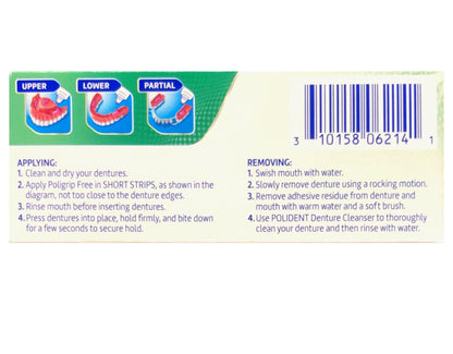 Poligrip 5-Pack Denture Adhesive Cream – Strong All-Day Hold, Zinc Free, 0.75 oz Each