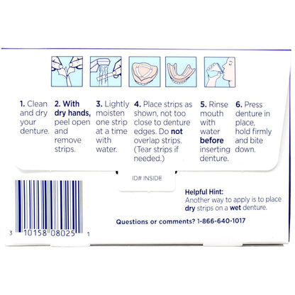Poligrip Strips 40 Ct – Strong All-Day Denture Adhesive (Value Pack 10)