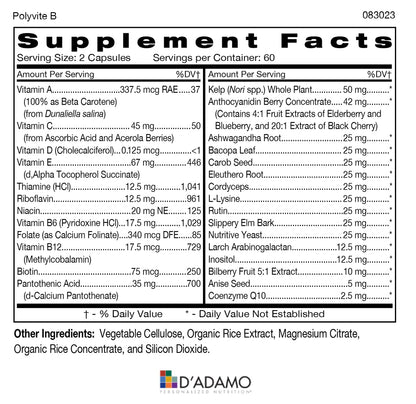 D'Adamo Personalized Nutrition - Optimal Health Stack for Blood Type B