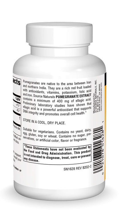 Source Naturals Pomegranate Extract 500mg – Whole Fruit Ellagic Acid, 120 Tablets