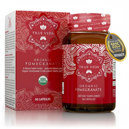 True Veda Organic Pomegranate Extract Supplement – USDA Organic, 60 Vegan Capsules