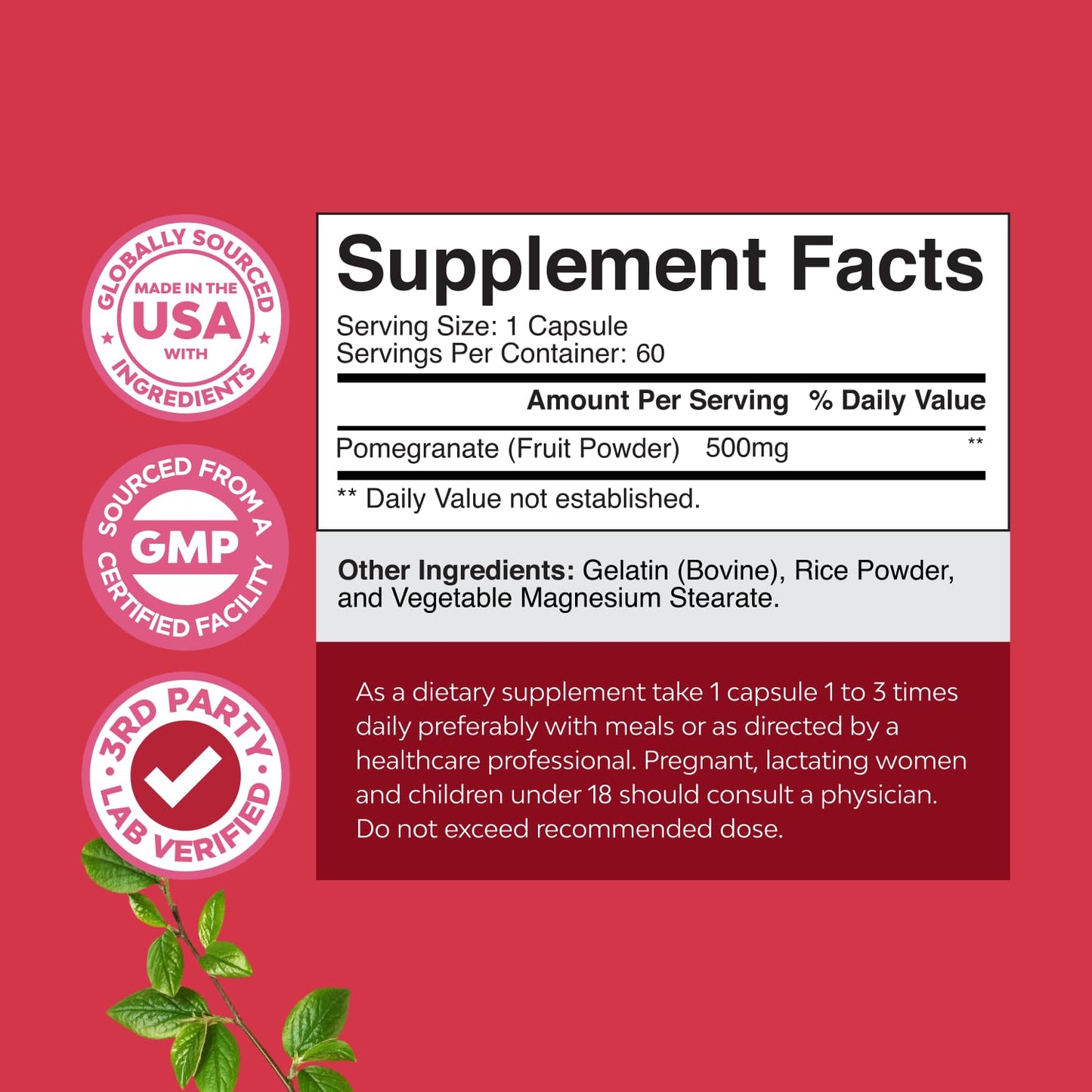 Pomegranate Extract Capsules – Antioxidant Supplement for Heart, Brain, Joints & Pre-Workout