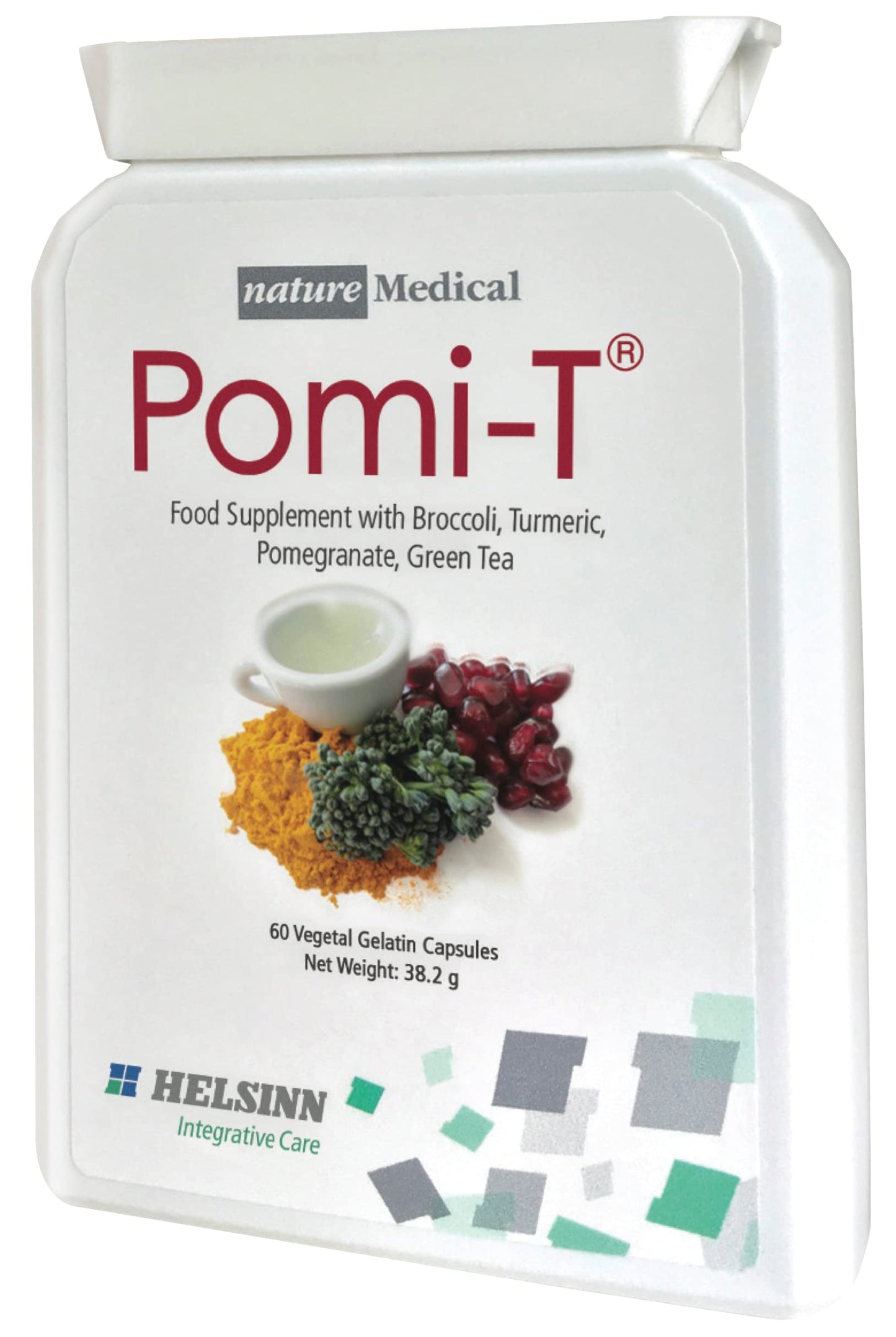Pomi-T 60 Capsules 1.34 oz | Natural Broccoli, Turmeric, Pomegranate & Green Tea Formula