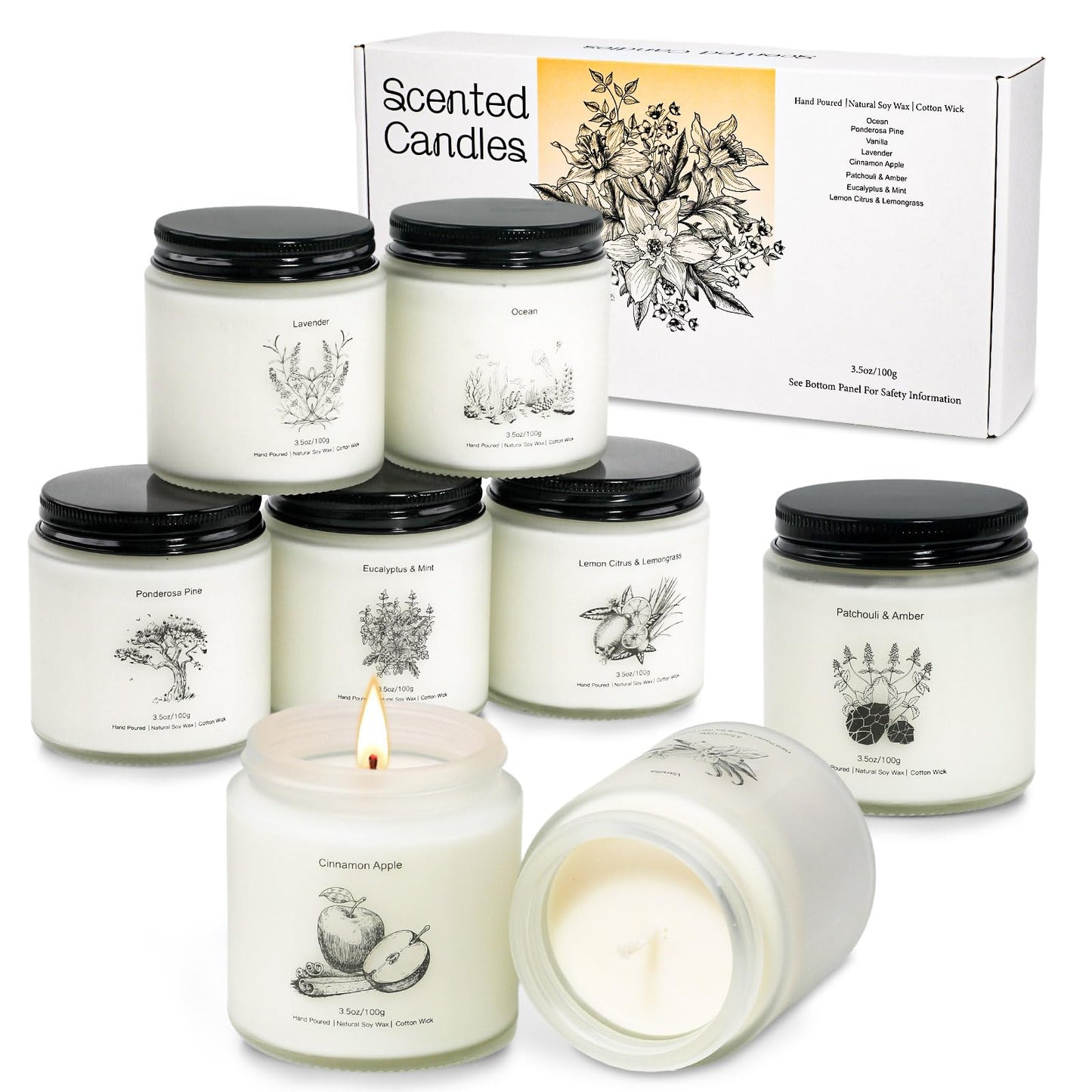 8-Pack Aromatherapy Soy Wax Candles for Women | Gift Ideas for Mother's Day