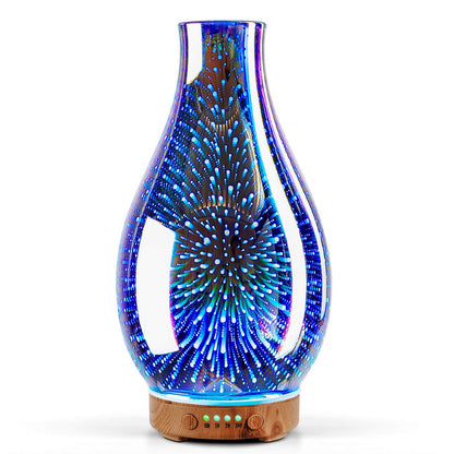 Porseme 100ml Essential Oil Diffuser – 3D Glass Ultrasonic Humidifier with Auto Shut-Off (BPA Free)