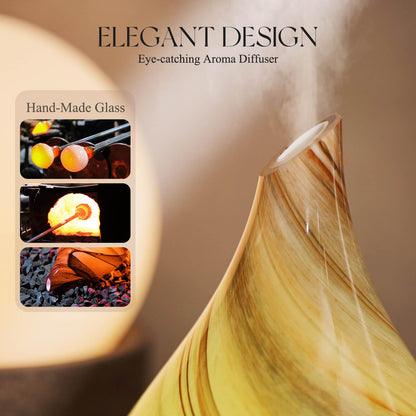 Porseme 150ml Glass Color-Changing Essential Oil Diffuser | Ultrasonic, Auto-Off