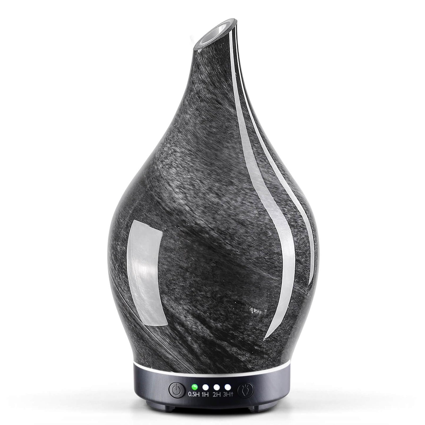 Porseme 150ml Glass Essential Oil Diffuser – Obsidian, Color Changing LED, 6h Ultrasonic