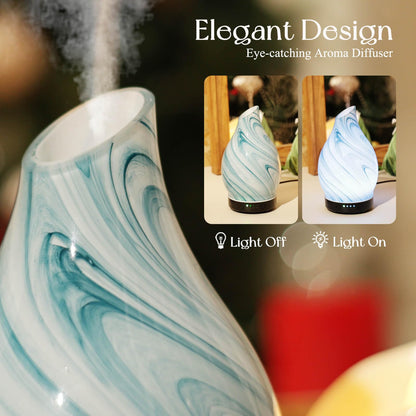 Porseme 150ml Glass Color Changing Essential Oil Diffuser - Ultrasonic Humidifier with Auto-Off