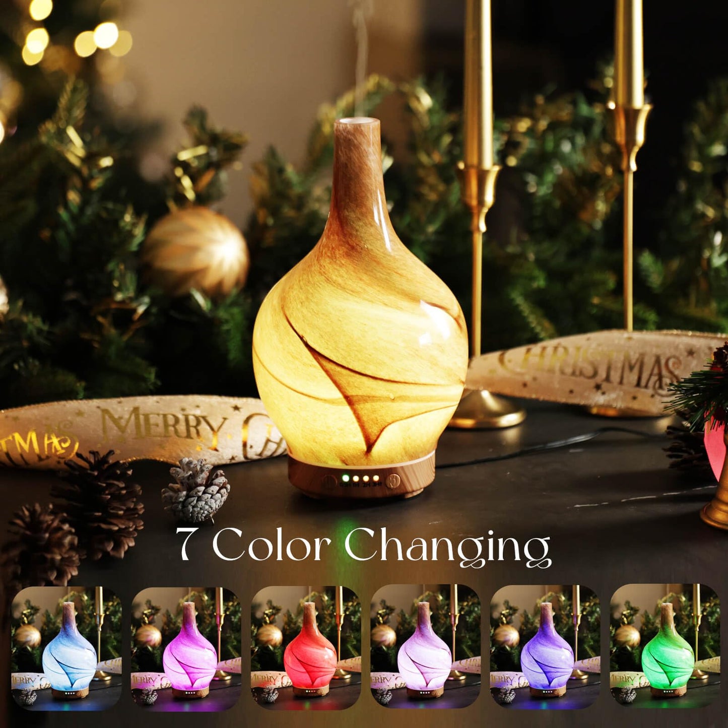 Porseme 150ml Glass Essential Oil Diffuser - Ultrasonic Humidifier