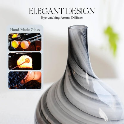 Porseme 150ml Glass Diffuser – Color-Changing Aromatherapy Humidifier