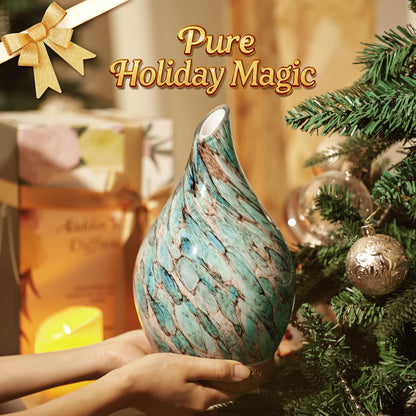 Porseme 280ml Glass Essential Oil Diffuser with Remote - Color Changing LED, 7 Hours, Waterless Auto-Off (Light Blue)