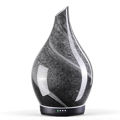 Porseme 280ml Glass Essential Oil Diffuser – Obsidian | Color Changing LED, Auto-Off