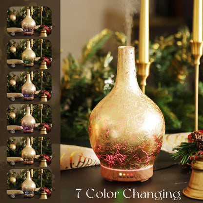 Porseme Gold Plated 150ml Essential Oil Diffuser | Ultrasonic Humidifier, Auto Shut-Off