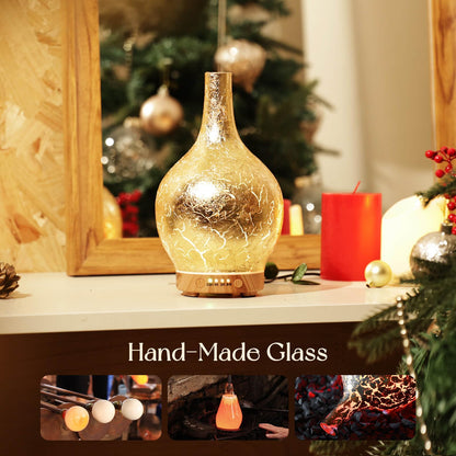 Porseme Gold Plated 150ml Essential Oil Diffuser | Ultrasonic Humidifier, Auto Shut-Off