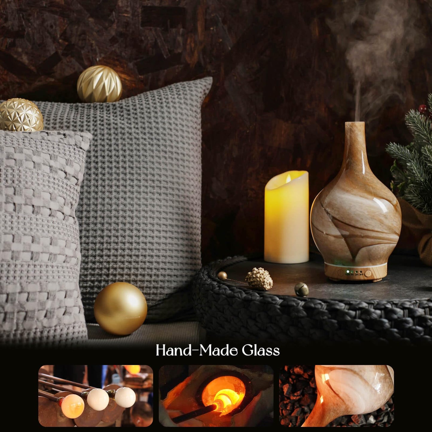 Porseme 150ml Glass Essential Oil Diffuser - Ultrasonic Humidifier
