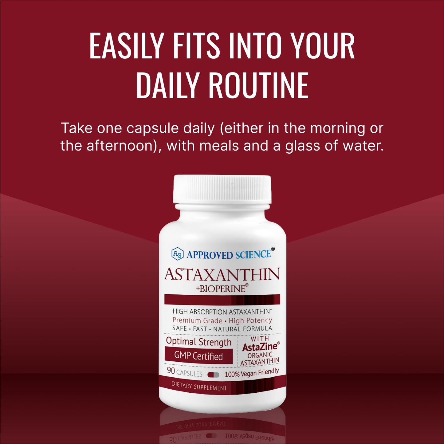Approved Science Astaxanthin 12 mg - Extra Strength Antioxidant | 180 Vegan Capsules