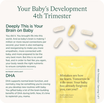 HealthyNest Postnatal & 4th Trimester Prenatal Vitamin | Made with Methylated Folate, Choline, DHA, Iron | 31 Day Supply