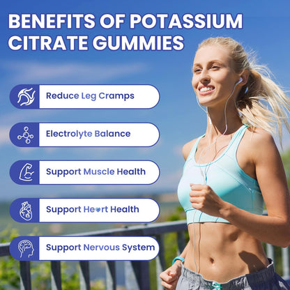 Potassium Citrate Gummies 1200mg – Sugar Free Blueberry 60 Count